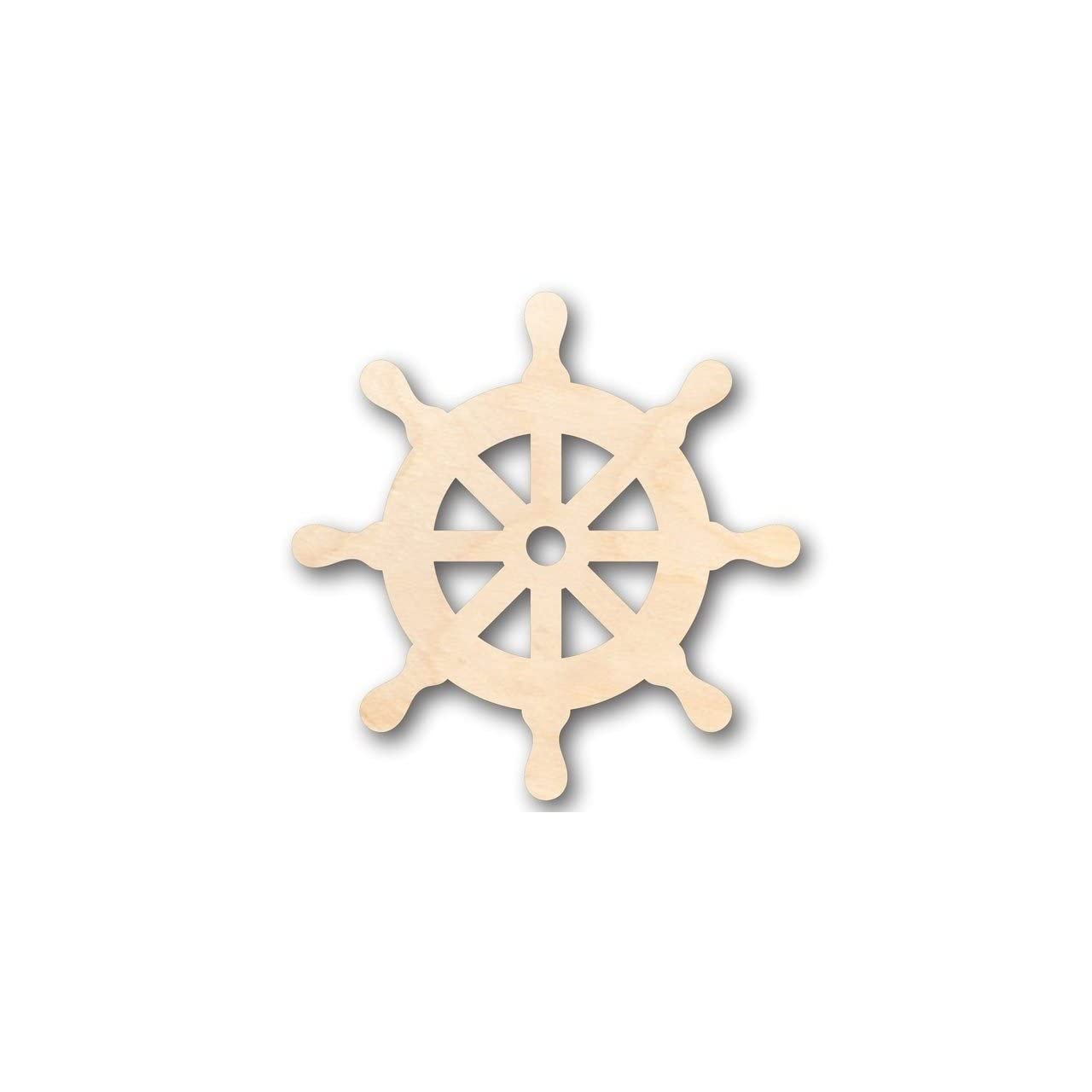 Unfinished Wood Helm Steering Wheel Shape - Naval - Ocean - Craft - up to 24" DIY 4" / 1/4" 24 Hour Crafts