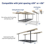 FLEXIMOUNTS 2 Pack 3x6 Overhead Garage Storage Adjustable Ceiling Storage Rack 72" Length x 36" Width x 40" Height (Black) FLEXIMOUNTS