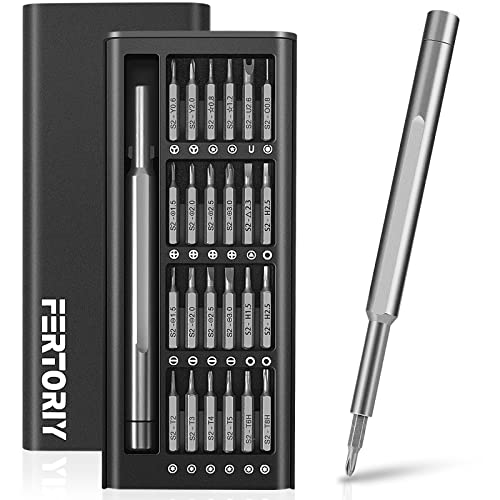 24 in 1 Premium Precision Screwdriver Set, Fertoriy Sturdy Small Screwdriver Set with Phillips Head & Flathead, Magnetic Mini Screwdrivers Kit for - WoodArtSupply