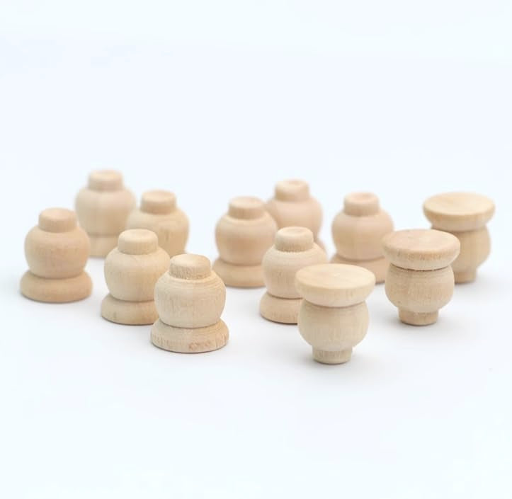 AirAds Dollhouse 1:12 Miniature Furniture Legs Bookcase Hutch Legs Unfinished Wood (Set 4pcs) Air-Ads Supplies