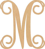 Wooden Letter 8" Blank M Vine Monogram Font MDF (Various Sizes) NEXTCraft