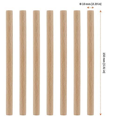 HOZEON 100 PCS 3/8 x 6 Inch Dowel Rods Wood Sticks, Natural Wooden Dowel Rods Dowel Sticks, Unfinished Wood Sticks for Crafts and DIY Project HOZEON