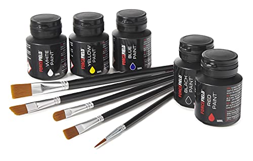 Forcefield unisex adult Paint Kit for Shoes, Black, White, Red, Blue, Yellow, One Size US - WoodArtSupply