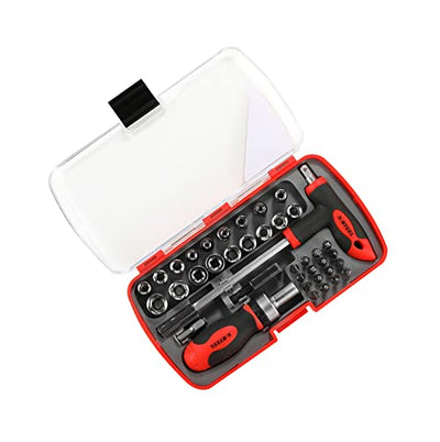 Ratcheting screwdriver sets nut driver set Magnetic Muti Screwdriver Bits Sockets Set T-handle Rachet Tools Set Basic Tool Kit 38-piece for home