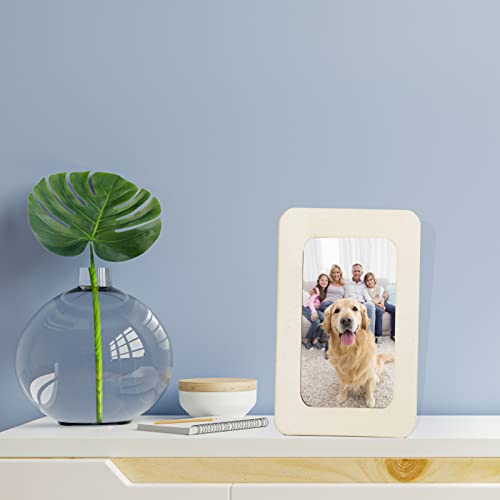 RYKOMO 12 Pieces DIY Wood Picture Frames Unfinished Solid Wood Photo Picture Frames for 4 x 6 in Photos, Standing Wooden Photo Frames for Crafts RYKOMO