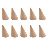 AUEAR, 10 Pack Small Natural Wooden Cone Ring Holder Finger Wood Jewelry Ring Display Stand Organizer DIY Craft (Tilted Shaped) AUEAR