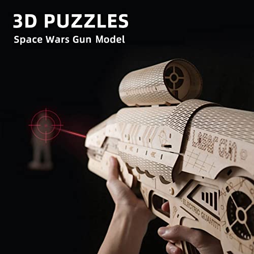 BEAVERLAB 3D Wooden Puzzles for Adults, Space Wars Gun Model Creative Mechanical Puzzles Kit, Brain Teaser Assembly Model Toys Unique Gifts for Kids - WoodArtSupply