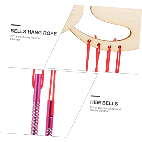 Yardwe 36 Sets DIY Wooden Wind Chime Wooden Hanging Wind Chimes Unfinished Wind Chimes Kids Art Toys Animal Wind Bell DIY Wood Wind Chimes Build Wind Yardwe