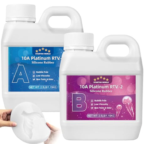 STARTSO WORLD Silicone Mold Making Kit 10A, 80OZ Liquid Silicone for Mold Making, Silicone Rubber Mold Making Kit 1:1 by Volume, Ideal for Casting STARTSO WORLD