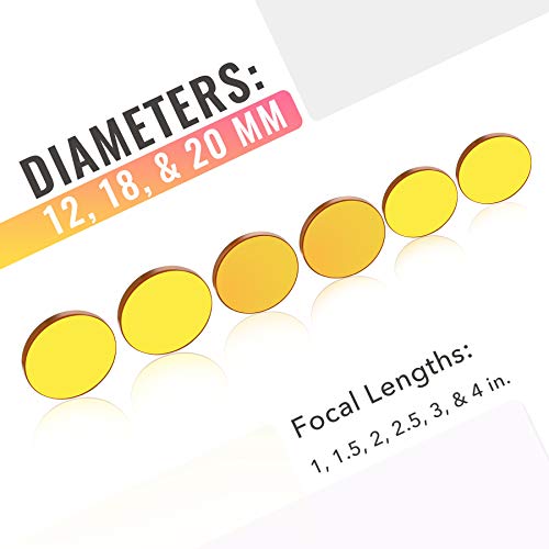 OMTech 18mm ZnSe Focus Lens, CVD ZnSe CO2 Laser Engraver Focal Lens with 2 Inch Focal Length, 2" FL Zinc Selenium Replacement Lens for 50W 60W 70W OMTech