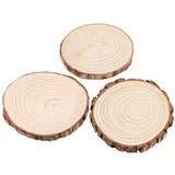 DIKNAAM 12 PCS 6-7 Inches Unfinished Natural Wood Slices, Natural Wood Coasters with Bark, Wooden Circles for DIY Arts and Crafts, Christmas FUNSUEI