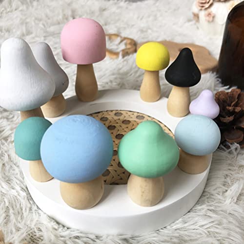Yardwe 1 Box Wooden Mushroom Ornament DIY Wooden Crafts Wooden Mushroom Models Kids Arts and Crafts Wooden Mushrooms Acorns for Crafts Unpainted Wood Yardwe