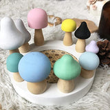 Yardwe 1 Box Wooden Mushroom Ornament DIY Wooden Crafts Wooden Mushroom Models Kids Arts and Crafts Wooden Mushrooms Acorns for Crafts Unpainted Wood Yardwe