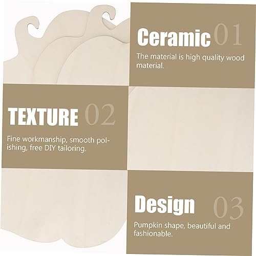 Yardenfun 3pcs Wooden Pumpkin Decoration Unfinished Wooden Pumpkin Cutouts Fall Decorations DIY Wood Pumpkins Wooden Pumpkin Shapes Paint Kits White Yardenfun