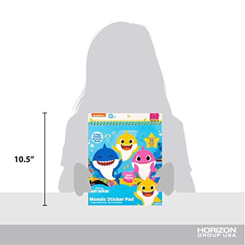 Baby Shark 3D Mosaic Stickers by Horizon Group USA, Decorate a Activity Book with Over 300 Foam Stickers, Create Your Own 3D Sticker Art, 3D Baby Shark