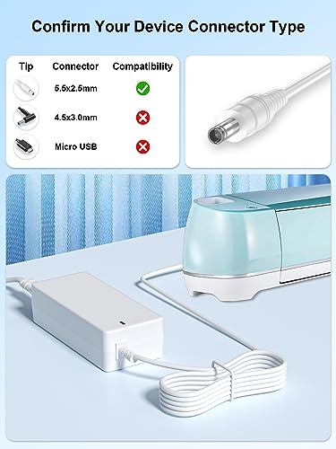 18V 54W Power Adapter Charger Replacement for Cricut Explore Air 2,Cricut Maker（White） - WoodArtSupply