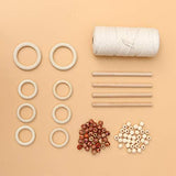 Healifty 1 Set 133PCS Weaving kit Plant Wall Hanger Knitting Supplies Accessories Hanging Tapestry Wood Beads for Macrame Wood Rings for Crafts Healifty