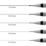 Winsor & Newton Fineliner Fine Point Pen Set, Assorted, Set of 5, Black Winsor & Newton