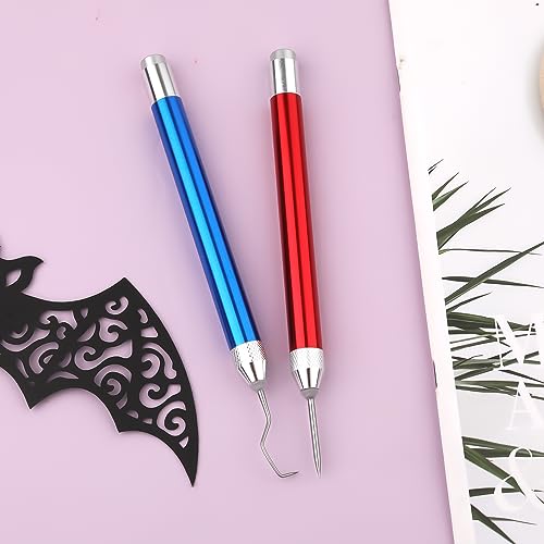 2pcs LED Weeding Tools for Vinyl, Vinyl Weeding Tool with 2 Different Hooks Lighted Weeding Tool Craft Vinyl Tool for Crafting Silhouettes Cameos DIY PEUTIER