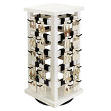 Ikee Design Wood Rotating Jewelry Display Tower With 42 Removabl Hooks,Spinning Earring Card Storage Display Stand for Store, Showcase, Tradeshow and Ikee Design