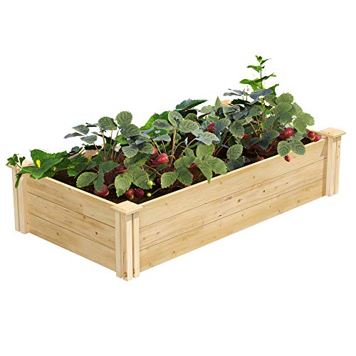 Greenes Fence Original Cedar Raised Garden Bed, 2' x 4' x 10.5" - Made in USA with North American Cedar