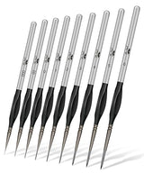 Mr. Pen- Detail Paint Brushes Set, 9 pcs, Silver/Black, Miniature Paint Brushes, Thin Paint Brushes, Model Paint Brushes, Fine Tip Paint Brush, Face Mr. Pen