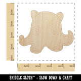 Kawaii Flapjack Octopus Unfinished Wood Shape Piece Cutout for DIY Craft Projects - 1/4 Inch Thick - 4.70 Inch Size Sniggle Sloth