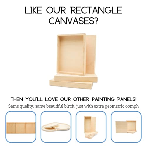Small Rectangle Cradled Canvases, 5 Sets of 3 Blank Wood Signs, Unfinished Wood Trays for Crafts, and Resin Art, by Woodpeckers Woodpeckers