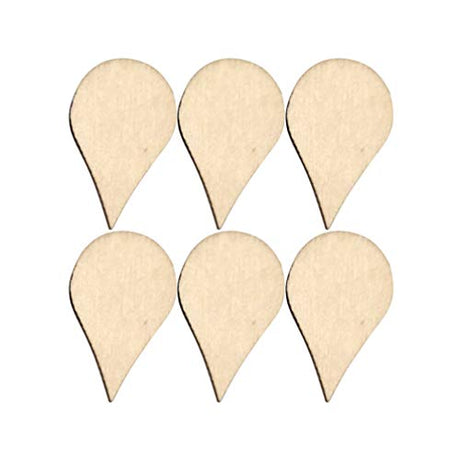 ARTIBETTER Wedding Decor 100 Pcs 30x18mm Wooden Slices Blank Unfinished Wood Teardrop Shaped Wooden Crafts Wood Cutout Ornament for DIY Art Craft ARTIBETTER