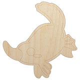 Swimming Kawaii Chibi Duck Billed Platypus Unfinished Wood Shape Piece Cutout for DIY Craft Projects - 1/4 Inch Thick - 4.70 Inch Size Sniggle Sloth
