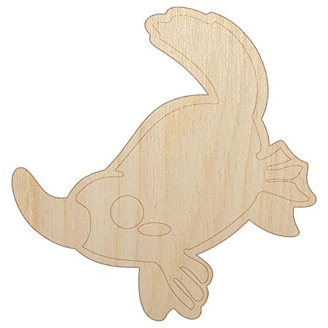 Swimming Kawaii Chibi Duck Billed Platypus Unfinished Wood Shape Piece Cutout for DIY Craft Projects - 1/4 Inch Thick - 4.70 Inch Size Sniggle Sloth