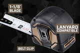 Spec Ops - SPEC-TM16 Tools 16-Foot Tape Measure, 1 1/4" Double-Sided Blade, Military-Grade Composite Case, 3% Donated to Veterans Black/Tan Spec Ops