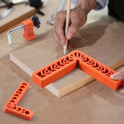 90 Degree Clamp,Positioning Squares,(3" 4") x 8 Right Angle Clamp with 8 Clamp,Corner clamps Woodworking Tool for Pictures Frames, Cabinets, Boxes
