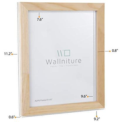 Wallniture Alps DIY Wall Decor 8x10 Craft Picture Frames Table Top Display or Wall Mount, Set of 6 Natural Finish
