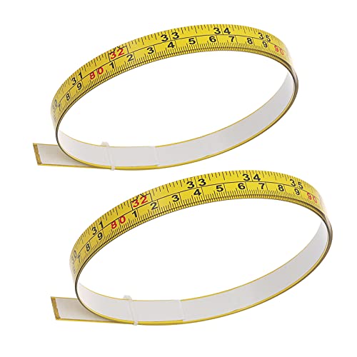 2 Pack Steel Self-Adhesive Measuring Tape, Imperial and Metric Scale Ruler Sticker, 44-Inch Left to Right Reading Tape Measure Sticker for Workbench, - WoodArtSupply