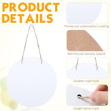 Beeveer 10 Pcs Round Sublimation Door Hanger Blanks 10 x 10 Inch Wall Hanging MDF Wood Blanks Unfinished Wooden Blank Wood Sign Circle Sublimation Beeveer
