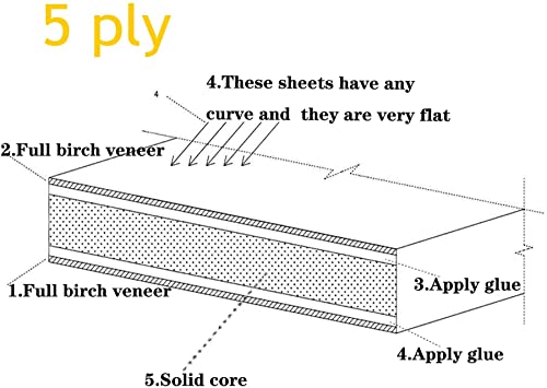 Consmos Baltic Birch Plywood 6mm 1/4" x 12" x 12" Craft Wood, Pack of 3 B/BB Grade Baltic Birch Sheets, Perfect for DIY Projects, Painting, Drawing, - WoodArtSupply