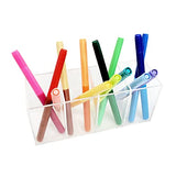 Acrylic Pen Holder 4 Compartments Clear Pencil Holder Organizer Makeup Brush Holder HSYMQ