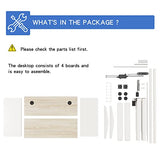 BUNOEM Height Adjustable Electric Standing Desk, 63x30 Height Stand Up Computer Desk,Sit and Stand Home Office Desk with Splice Board (White+Oak Top, BUNOEM