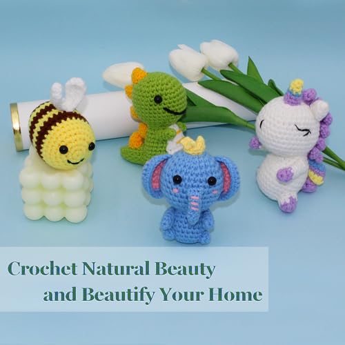 Beginners Crochet Kit, Crochet Animal Kit, All in One Crochet Knitting Kit, Crochet Kit for Beginners with Step-by-Step Video Tutorials - The
