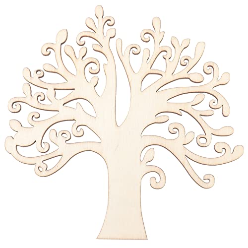 Milisten 10pcs Family Tree Wood Cutouts, Blank Wooden Tree Embellishments, Wooden Thanksgiving Christmas Tree Ornaments for DIY Crafts Weddings Home - WoodArtSupply