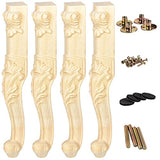 La Vane 18 inch / 45cm Wooden Furniture Legs, Set of 4 European Style Solid Wood Carving Unfinished Furniture Replacement Feet Decoration for Sofa La Vane