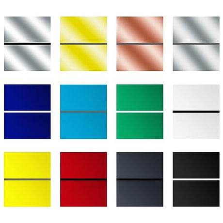 Frddiud Laser Engraving Blank ABS Double Color Plastic Sheet, 11.8x7.9x0.05 inch Materials Double Color Plastic Sheet for Interior Signs, Badges, DIY Frddiud