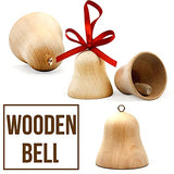 Unfinished Wooden Figures Bell Shape for Art Projects 10 pcs - Paint Your Own Wooden Ornaments - Unfinished Wood Crafts Bells DIY Christmas Ornaments AEVVV