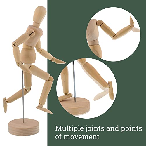 US Art Supply® Wood 8" Female - Artist Drawing Manikin Articulated Mannequin with Base and Flexible Body - Perfect for Drawing The Human Figure (8" US Art Supply