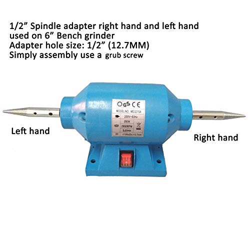 PURUI 1/2" Spindle Adapter Right and Left Hand for 6" Bench Grinder PR PURUI