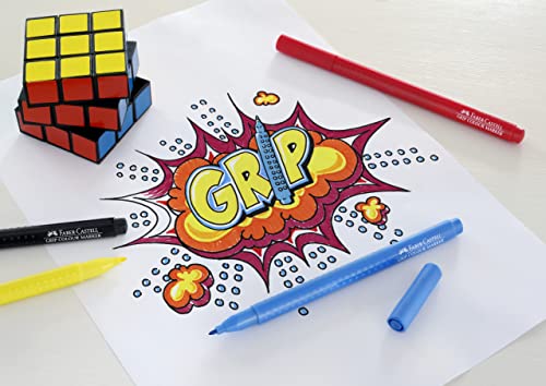Faber-Castell GRIP Color Markers - 10 Washable Fineline Markers Faber-Castell