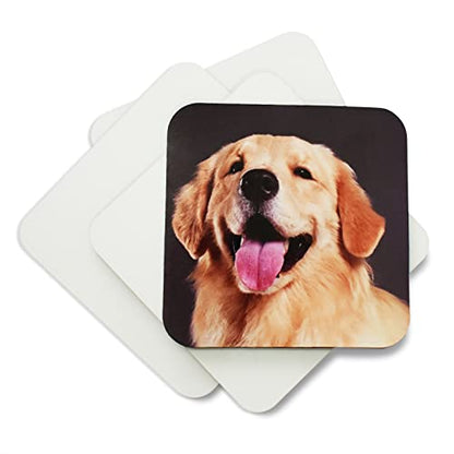 10 Pack Sublimation Blank DIY Customized MDF Square Coaster Hardboard Coaster Sublimation Coaster Blank Coaster 4by4 (10x10cm) (10, Square)