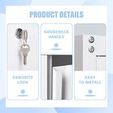 GREATMEET Metal Wall Storage Cabinet with Lock,White Wall Mount Metal Storage Cabinets with 1 Adjustable Shelf and 2 Doors, Steel Cabinet for Garage, GREATMEET