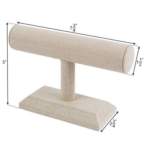 MOOCA Linen Covered Wood Jewelry Display, Jewelry Stand, Perfect for Bracelet Bangle Watch for Home Organization, Store, Tradeshow and Showcase, 7 MOOCA